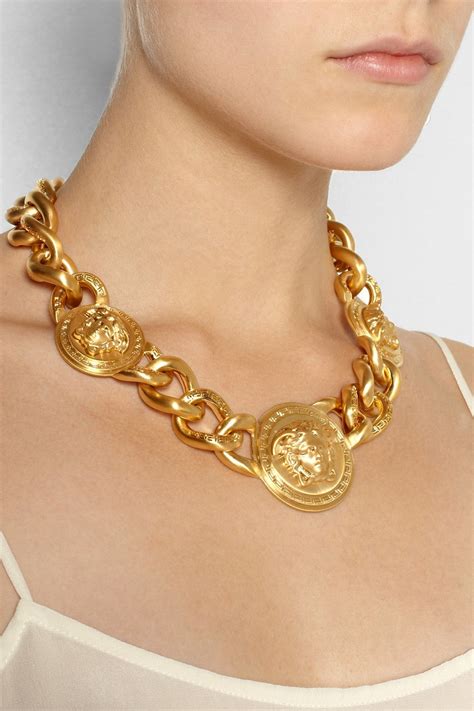 versace gold chain women|versace gold chain and pendant.